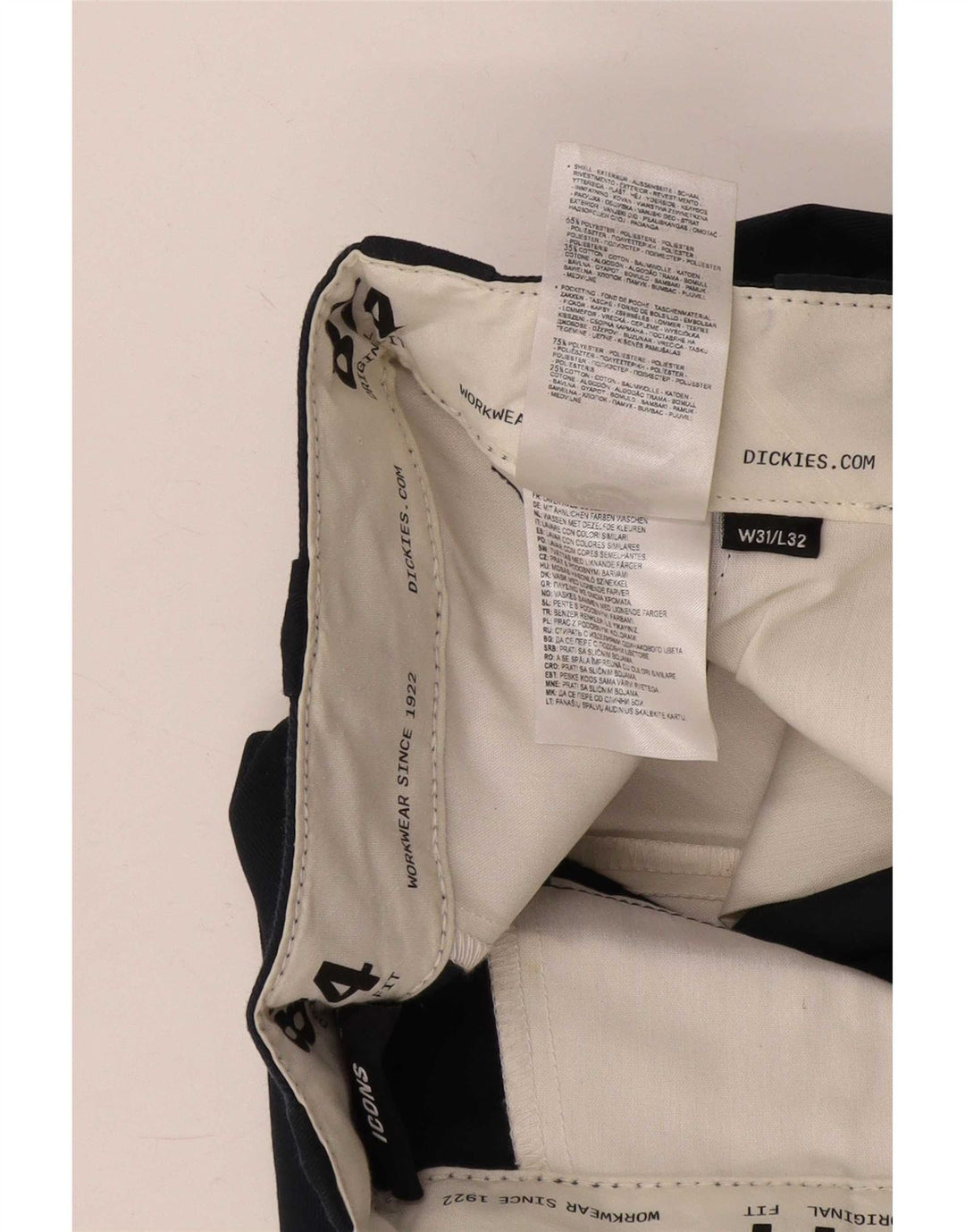 Męskie proste spodnie chino Dickies W31 L32 granatowy poliester
