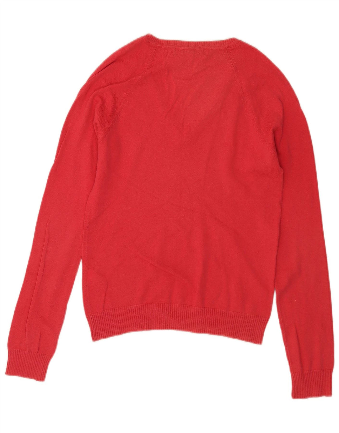 Sweter damski Zara z dekoltem w kształcie litery V, UK 12, średni czerwony, bawełniany