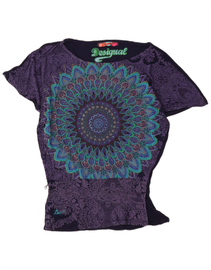 Damska bluzka Desigual Batwing Top UK 10 Small, granatowa, wiskozowa