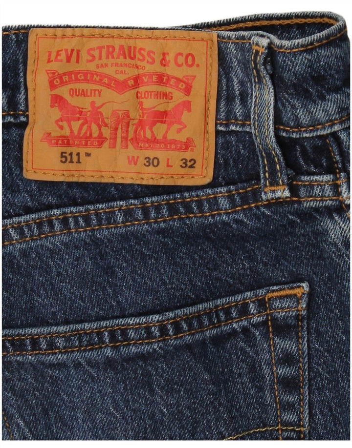 Męskie jeansy LEVI'S 511 Slim W30 L28 Niebieska bawełna