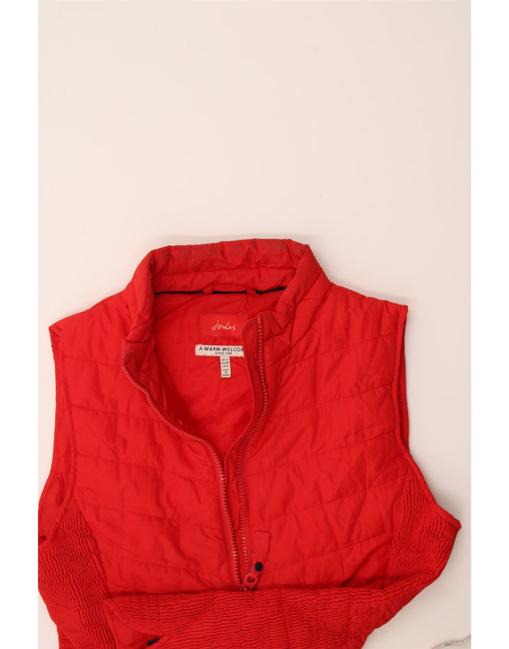 JOULES Womens Padded Gilet UK 12 Medium  Red Polyester Vintage Joules and Second-Hand Joules from Messina Hembry 