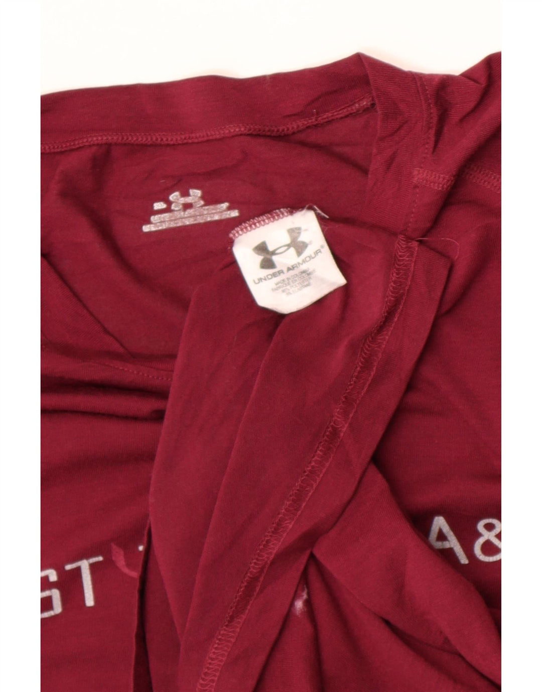 Męski top graficzny Under Armour z długim rękawem XL, bordowy poliester