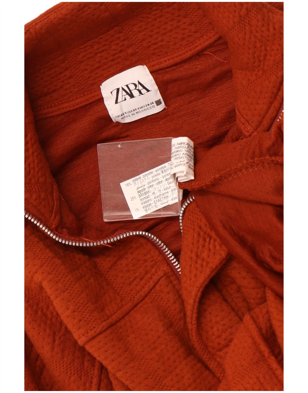 Damska kurtka bomberka oversize ZARA UK 6 XS Bordowy poliester