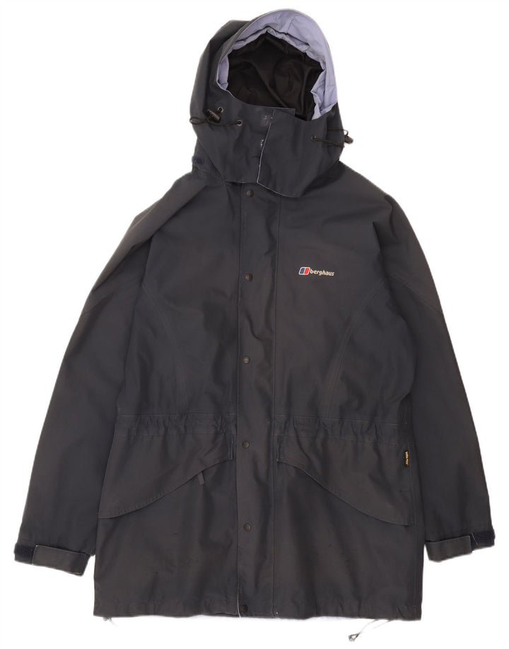 Damska kurtka wiatrówka oversize z kapturem Berghaus UK 16, duża, granatowa