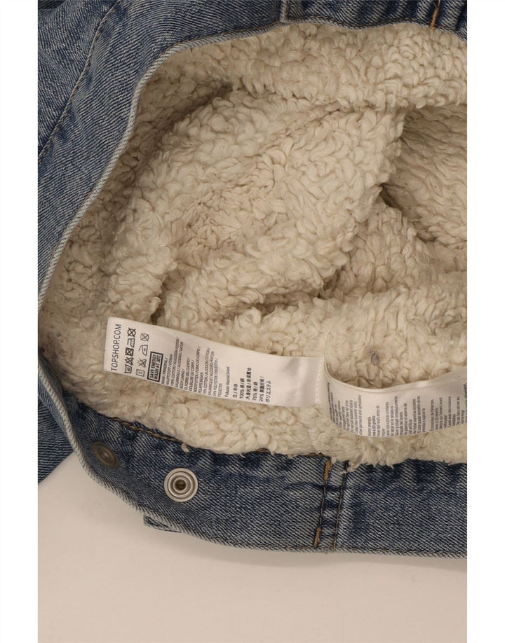 Damska kurtka dżinsowa Sherpa Topshop UK 12, średnia niebieska, bawełniana