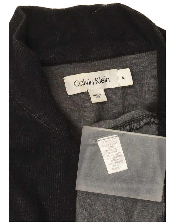 Męski sweter zapinany na zamek Calvin Klein, średni czarny, bawełniany