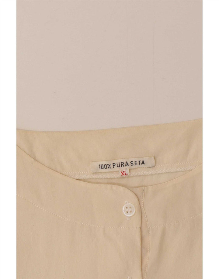 Bluzka damska Vintage Top UK 18 XL Beżowy jedwab
