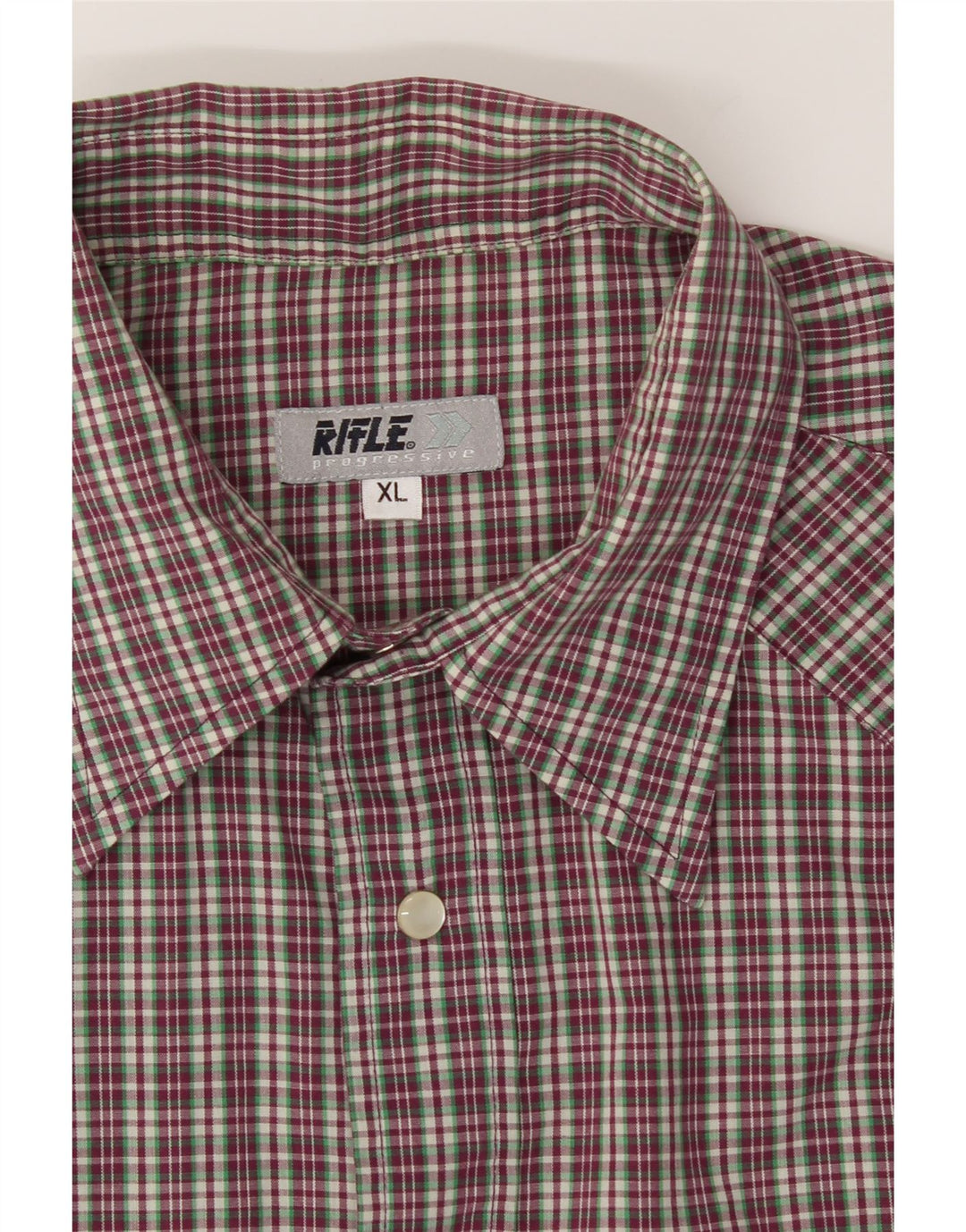 RIFLE Mens Sleeveless Shirt XL Burgundy Check Vintage Rifle and Second-Hand Rifle from Messina Hembry 