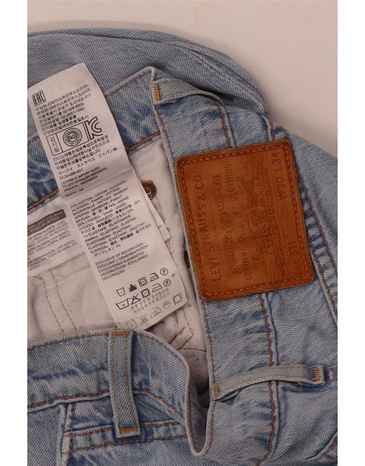 Męskie jeansy Levi's 511 w trudnej sytuacji W30 L34 Niebieska bawełna