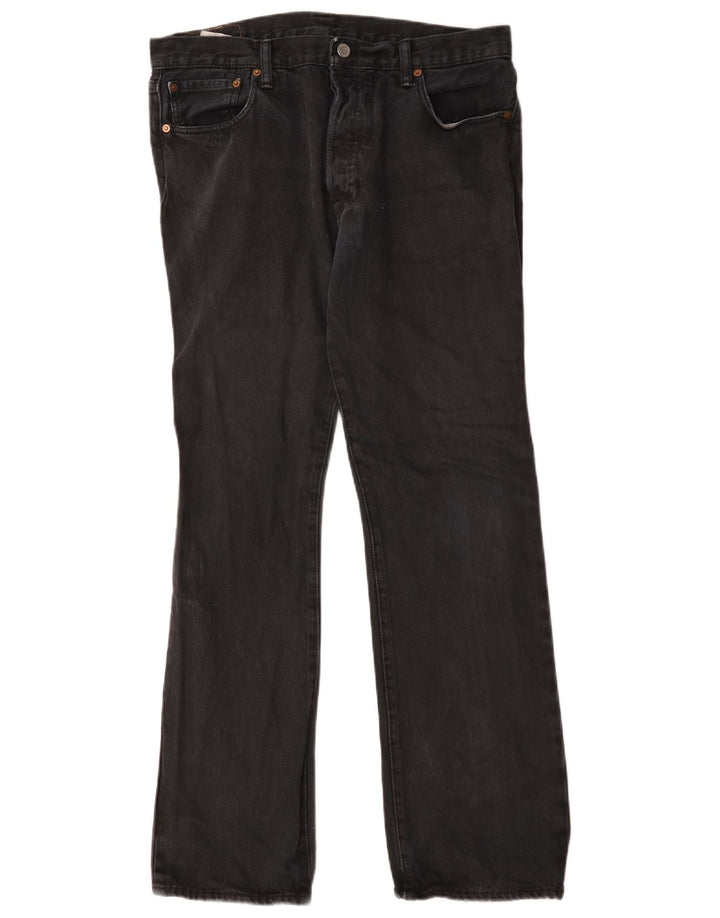 Męskie proste dżinsy LEVI'S W34 L32 Czarna bawełna