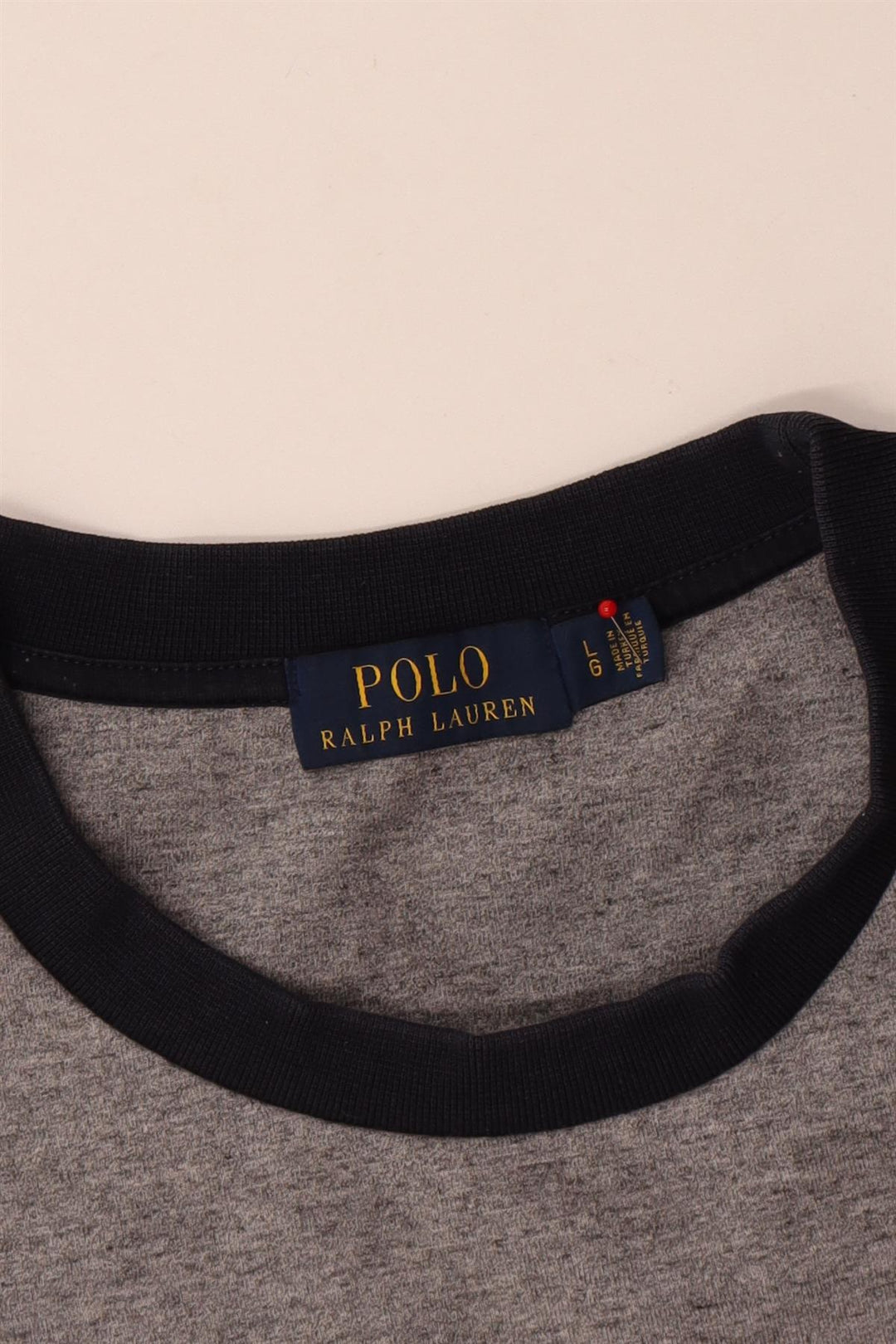 Bluza męska Polo Ralph Lauren, duża, szara, z blokami kolorów, poliester