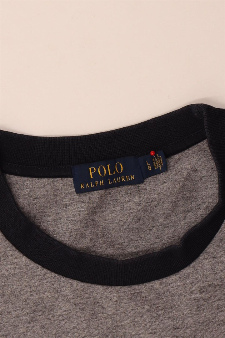 Bluza męska Polo Ralph Lauren, duża, szara, z blokami kolorów, poliester