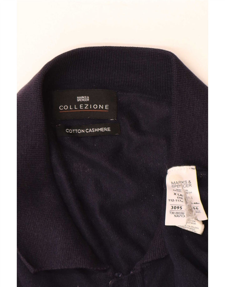 Marks & Spencer Męski sweter rozpinany XL, granatowy, bawełniany