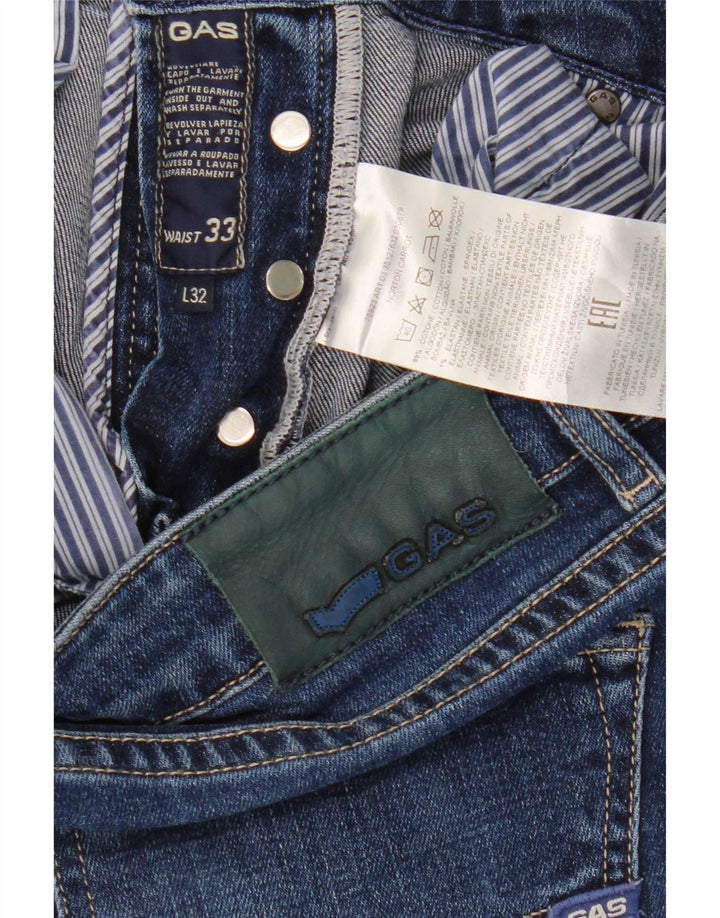 Damskie jeansy Gas Slim W33 L28 Niebieskie bawełniane