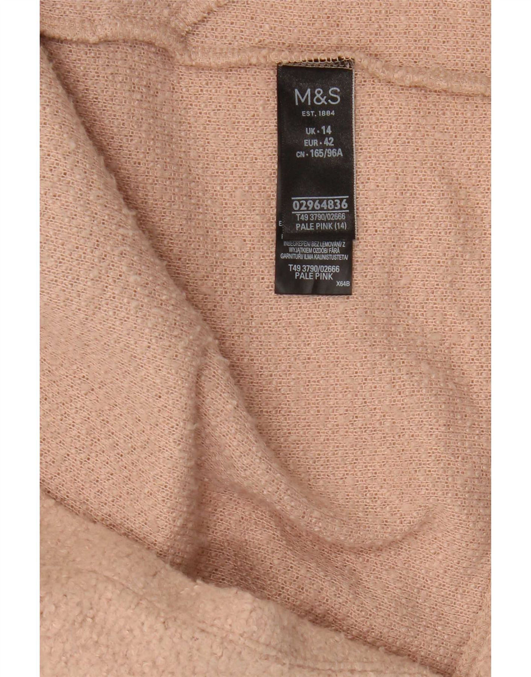 Marks & Spencer Damski płaszcz otwarty UK 14, duży, różowy, poliester