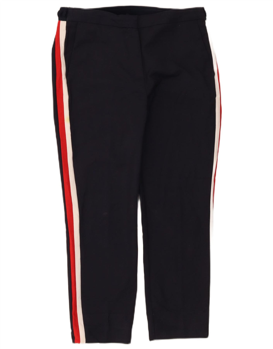 Damskie krótkie spodnie ZARA, duże W30 L24, granatowe, z blokami kolorów