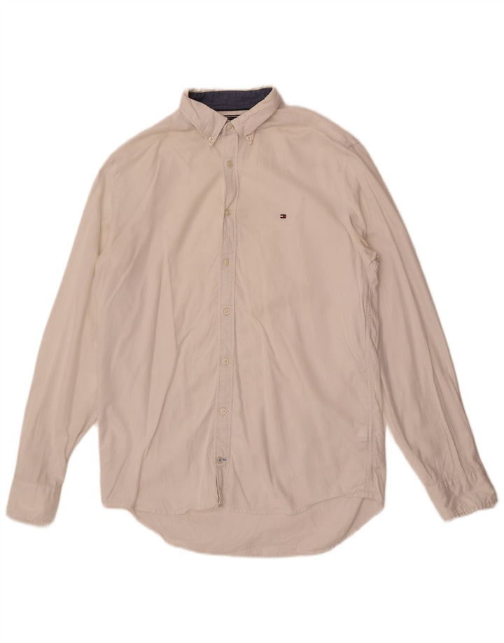Męska koszula Tommy Hilfiger New York Fit, średnia biała bawełna