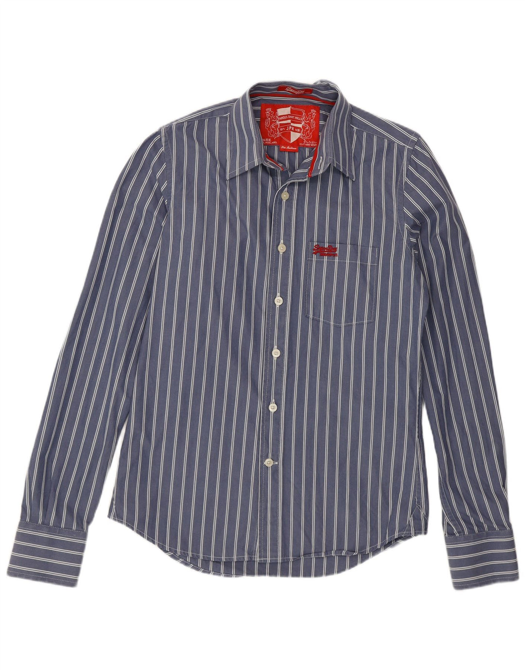 Koszula męska Superdry, bawełniana w średnie niebieskie paski