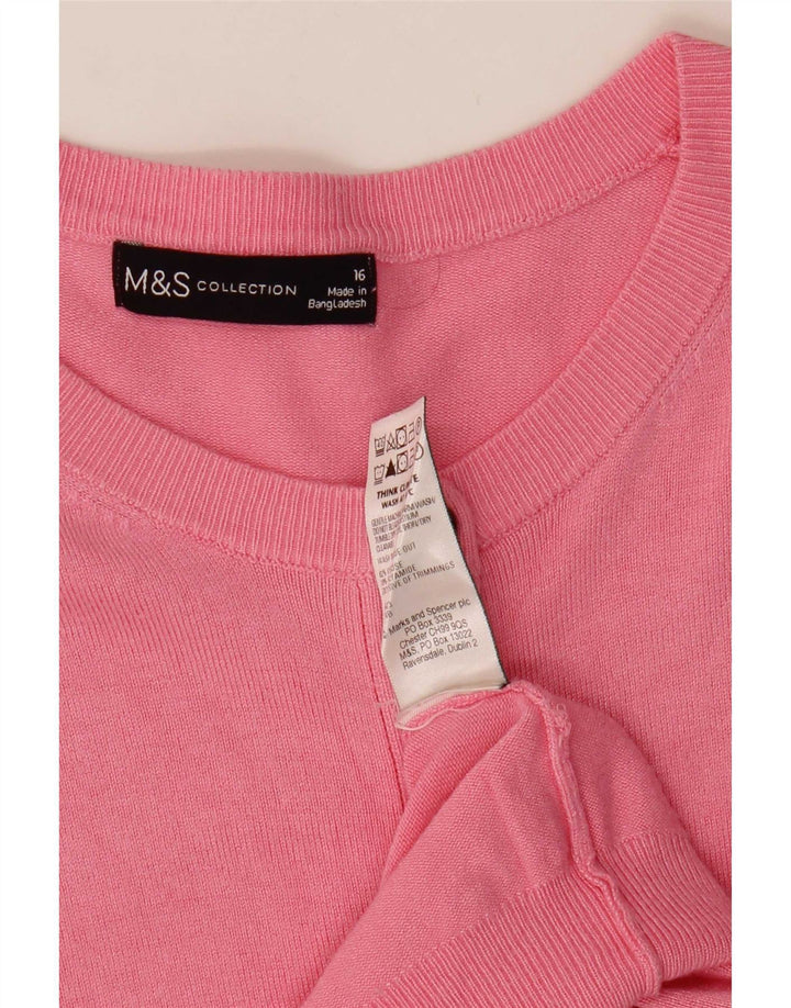 Sweter damski Marks & Spencer UK 16, duży, różowy, wiskoza