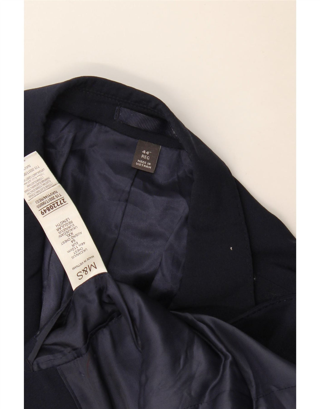 Marks & Spencer Męska marynarka zapinana na 2 guziki UK 44 2XL Granatowa wełna