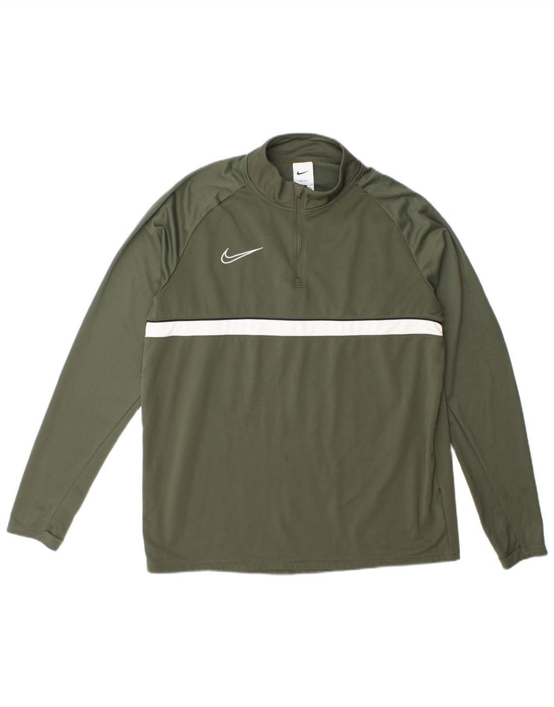Męski dres Nike Dri Fit z zamkiem błyskawicznym i dużym zielonym poliestrem