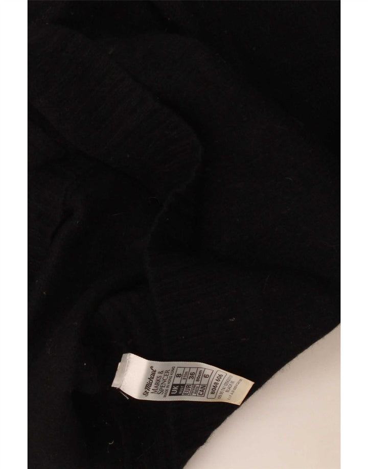 Marks & Spencer Damski sweter kardigan UK 8 Small Black Lambswool