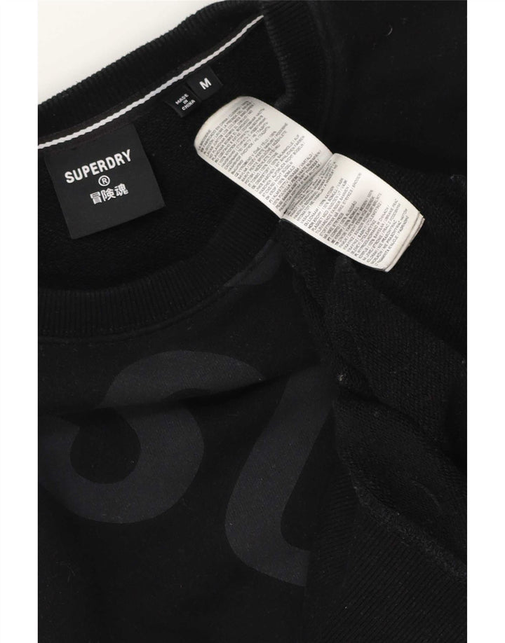Męski sweter z grafiką Superdry, średniej wielkości, czarny, bawełniany