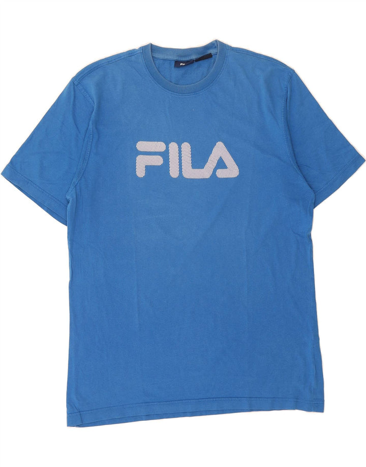 FILA Mens Graphic T-Shirt Top Large Blue Cotton Vintage Fila and Second-Hand Fila from Messina Hembry 