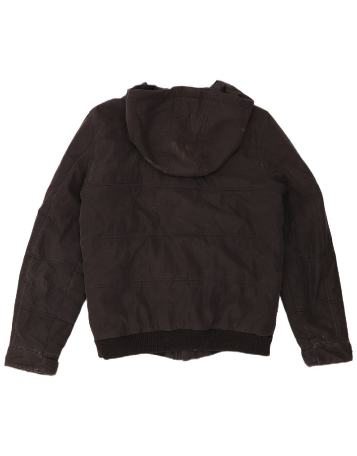 Męska ocieplana kurtka z kapturem JACK & JONES UK 38, średni czarny poliester