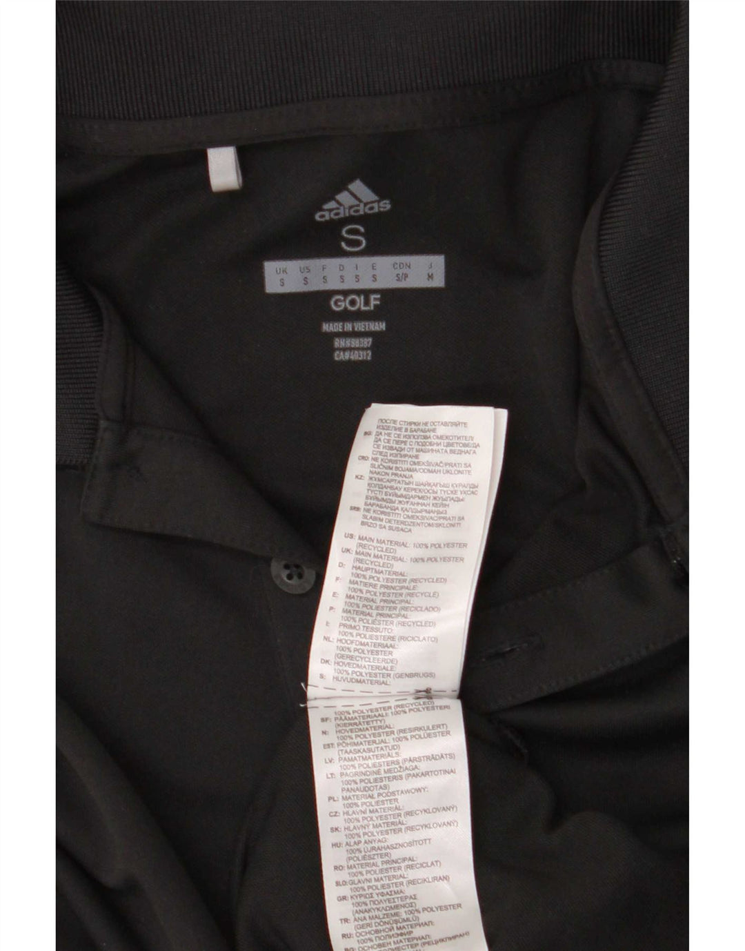 Męska koszulka polo Adidas, mała, czarna, z poliestru
