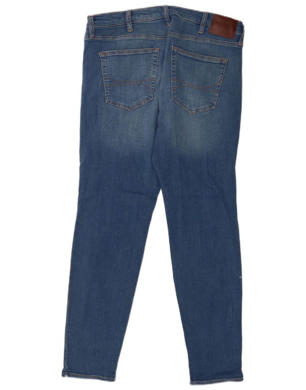 Męskie jeansy Hollister Super Skinny w trudnej sytuacji W36 L32, niebieska bawełna