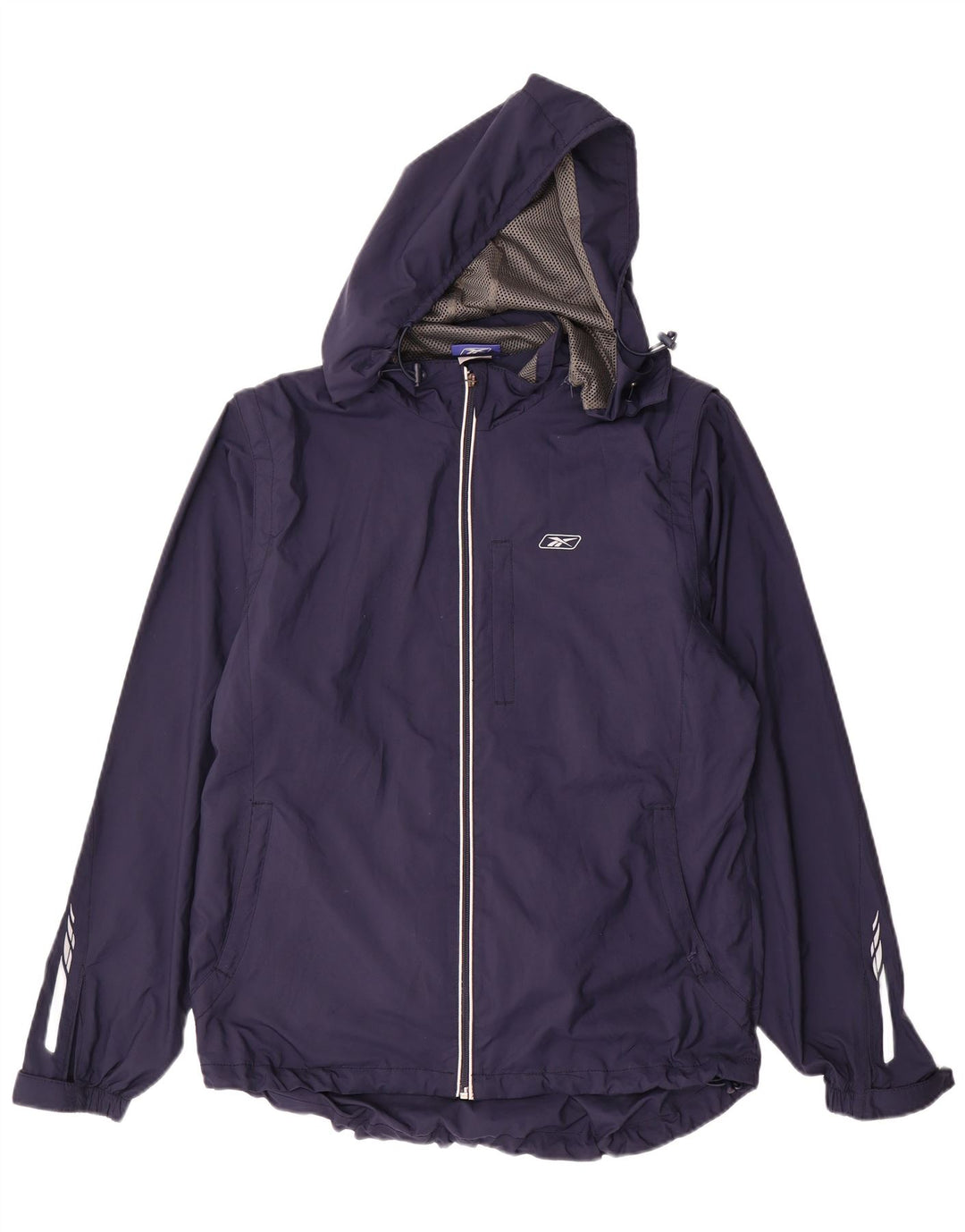 Męska kurtka wiatrówka Reebok z kapturem i zamkiem UK 38, średnia granatowa sportowa