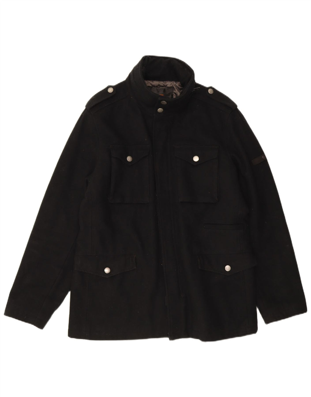 Męska kurtka użytkowa Ben Sherman UK 40, duża, czarna wełna