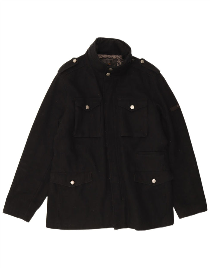 Męska kurtka użytkowa Ben Sherman UK 40, duża, czarna wełna