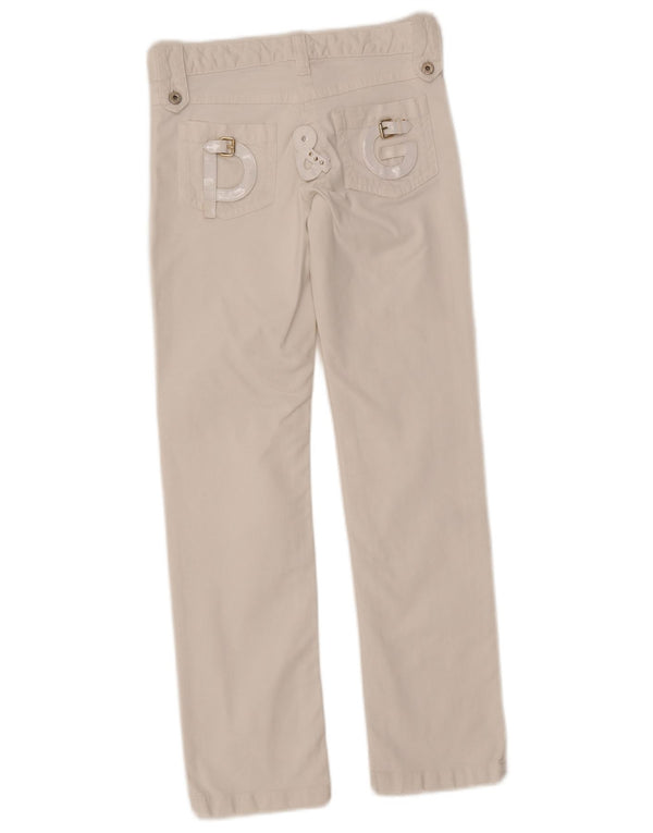Dolce & Gabbana Dziewczęce proste jeansy z grafiką 11-12 lat XS W26 L27 białe