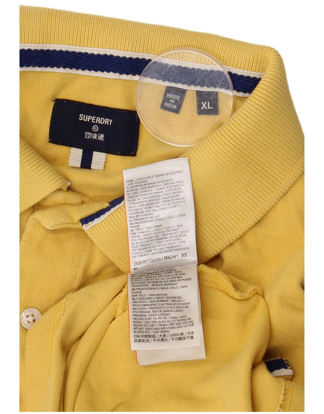 Męska koszulka polo Superdry XL, żółta, bawełniana
