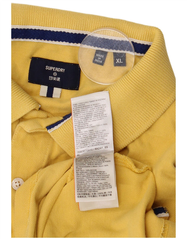 Męska koszulka polo Superdry XL, żółta, bawełniana