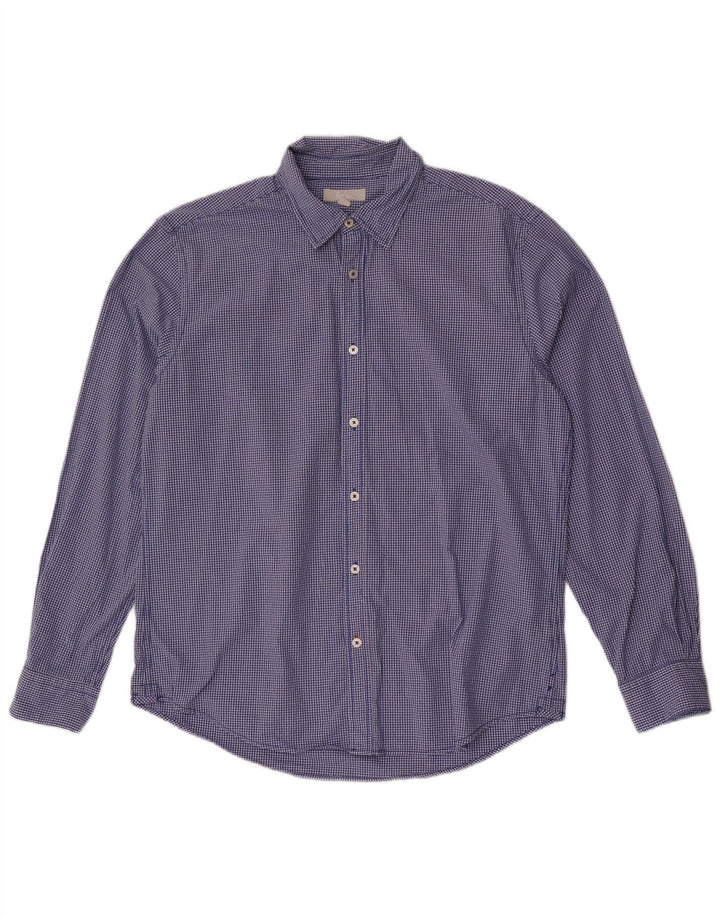 Koszula męska Slim Fit Boden, duża, niebieska bawełniana kratka