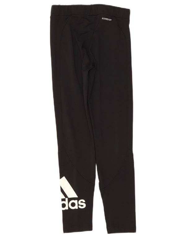 Legginsy dziewczęce Adidas z grafiką 11-12 lat, czarny poliester