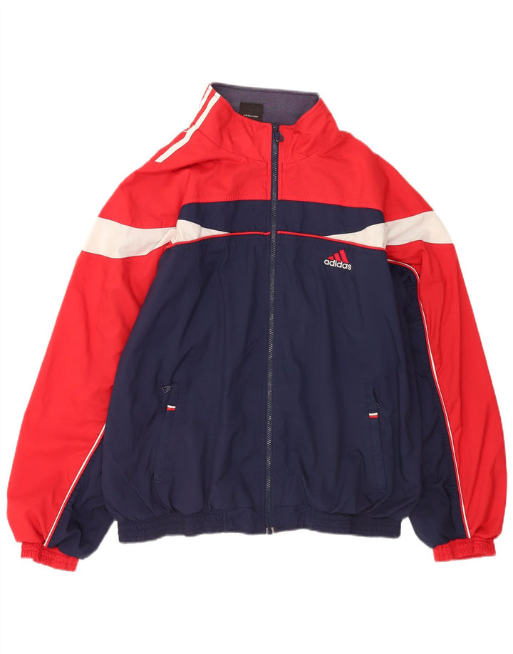 Adidas Męska bluza dresowa UK 46/48 XL Czerwony poliester z blokami kolorów