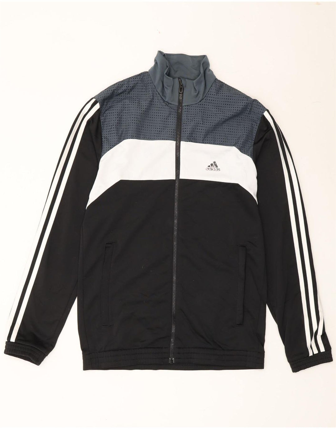 ADIDAS Mens Tracksuit Top Jacket UK 36/38 Small Black Colourblock Vintage Adidas and Second-Hand Adidas from Messina Hembry 
