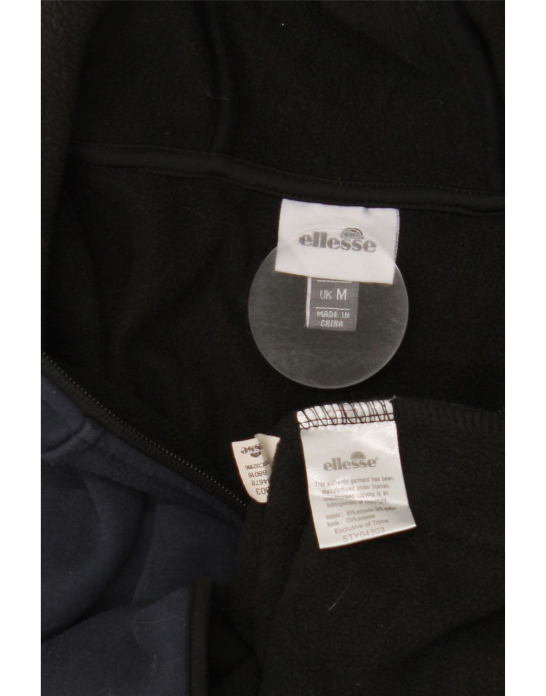 Męski sweter z kapturem i zamkiem błyskawicznym ELLESSE, średni granatowy poliester