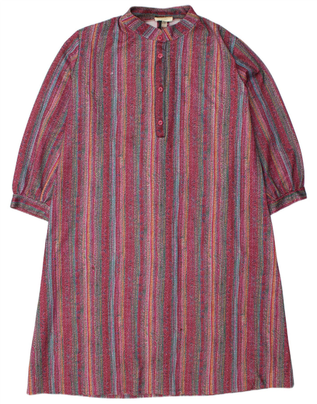 Damska sukienka podstawowa VINTAGE UK 26 4XL Burgundowy poliester w paski