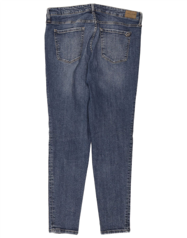 Damskie jeansy skinny ze średnim stanem Nautica UK 16, duże W34 L29, niebieska bawełna