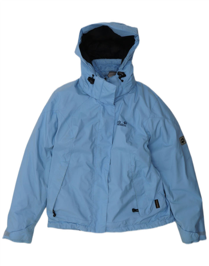 Damska kurtka wiatrówka z kapturem JACK WOLFSKIN UK 12, średni niebieski poliester
