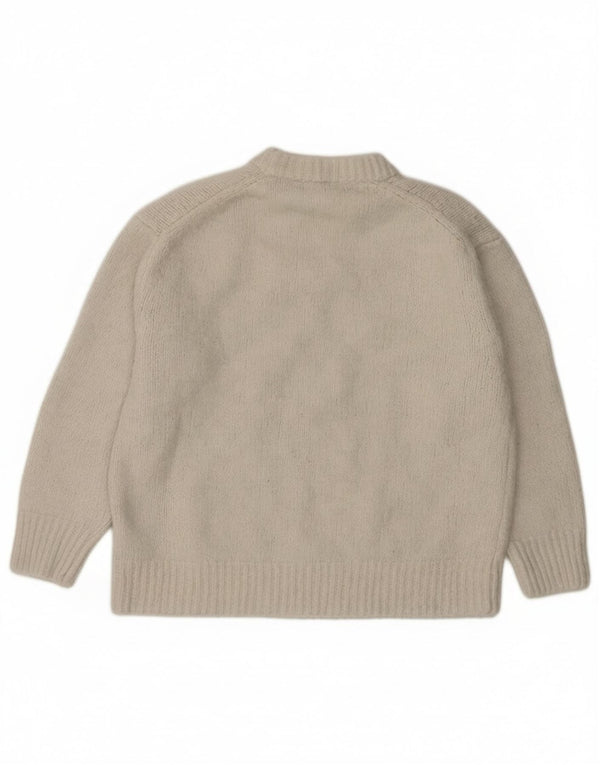 Damski sweter Zara z rękawami 3/4, oversize i okrągłym dekoltem UK 10 Small White