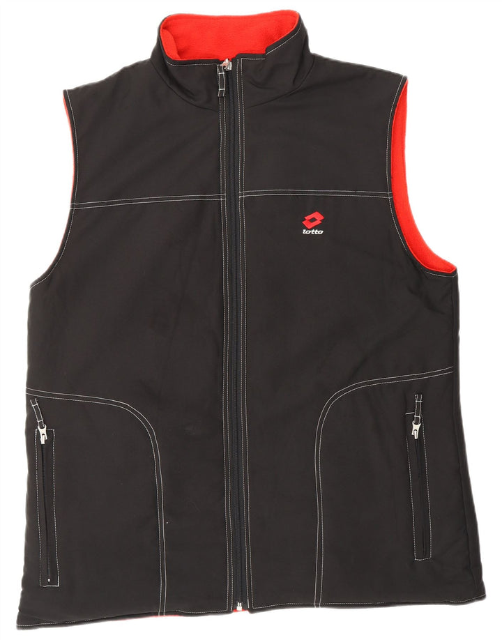 LOTTO Mens Reversible Gilet UK 40 Large Black Polyester