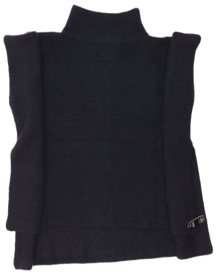 Marks & Spencer Damski sweter ponczo w jednym rozmiarze, granatowy, poliester