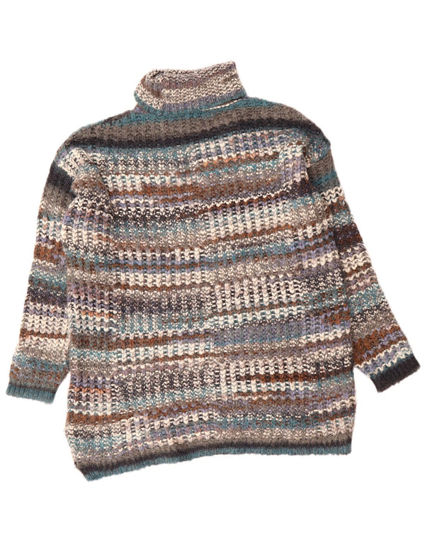 Damski sweter ZARA z wywijanym dekoltem UK 14, średnie, wielokolorowe paski