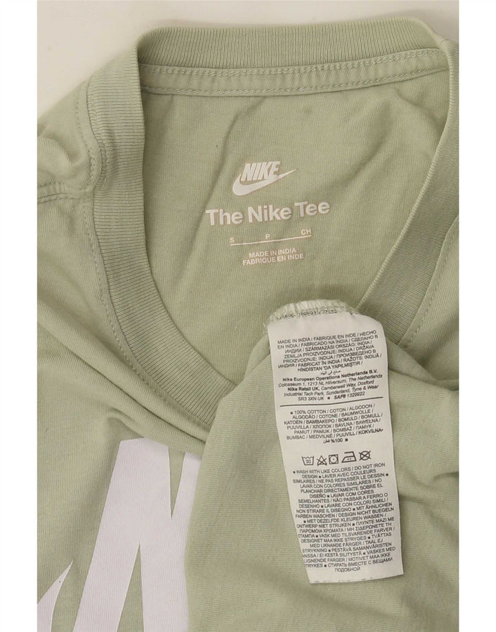 Męski T-shirt z grafiką Nike, mały, zielony, bawełniany